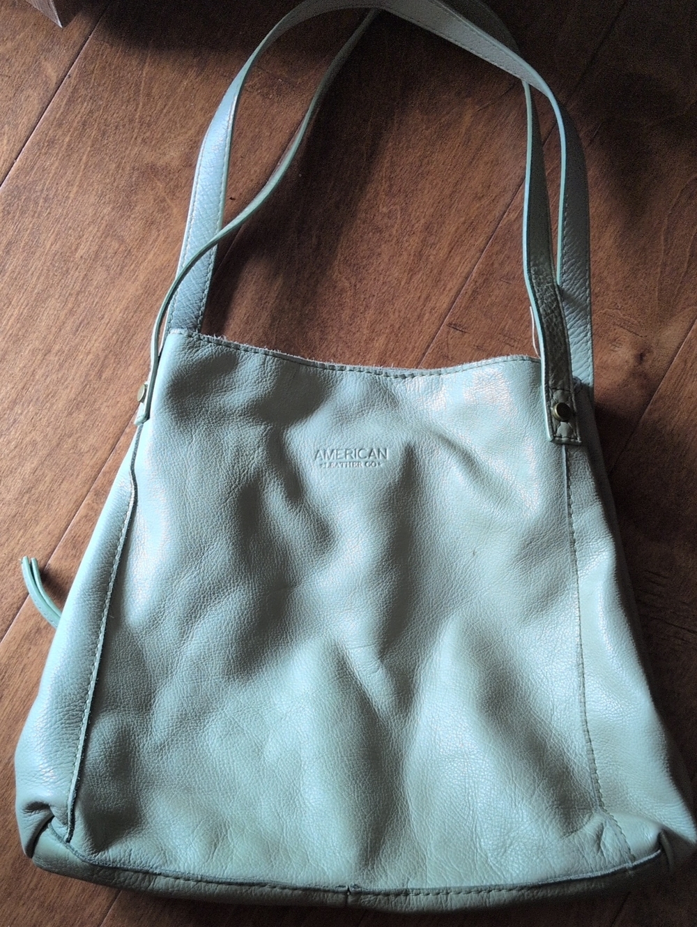 American Leather Co. Mint Leather Shoulder Tote